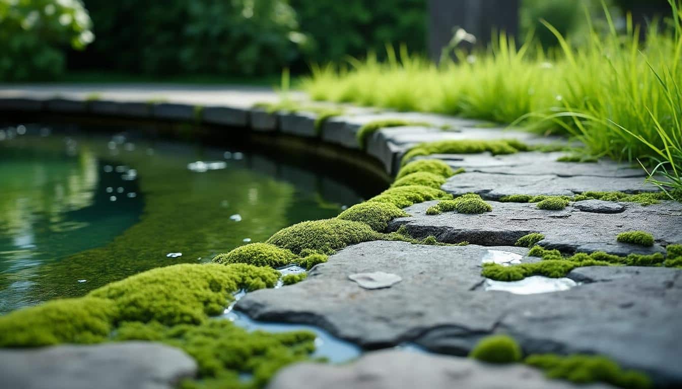 Reconnaître et éliminer le dépôt vert lié aux algues de bassin