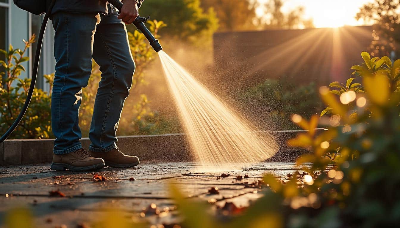 Illustration: Comment réussir à nettoyer sa toiture sans monter sur le toit avec un karcher en toute sécurité