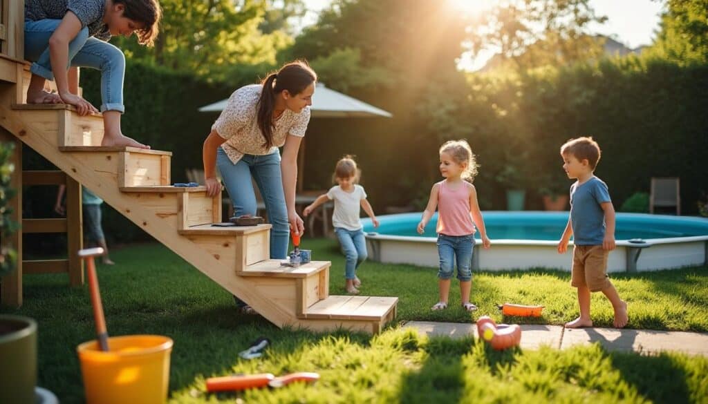 Construire un escalier pour piscine hors sol : guide pratique et sécurisé