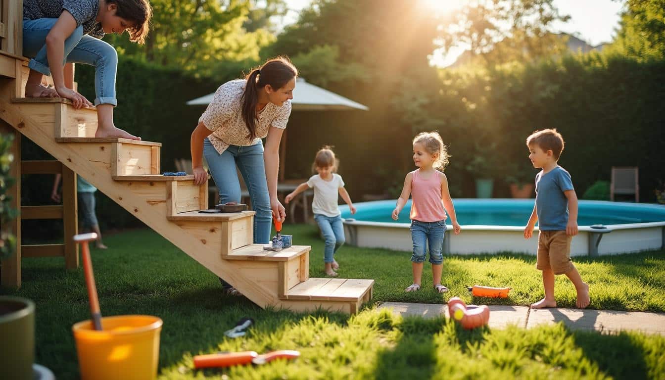 Construire un escalier pour piscine hors sol : guide pratique et sécurisé