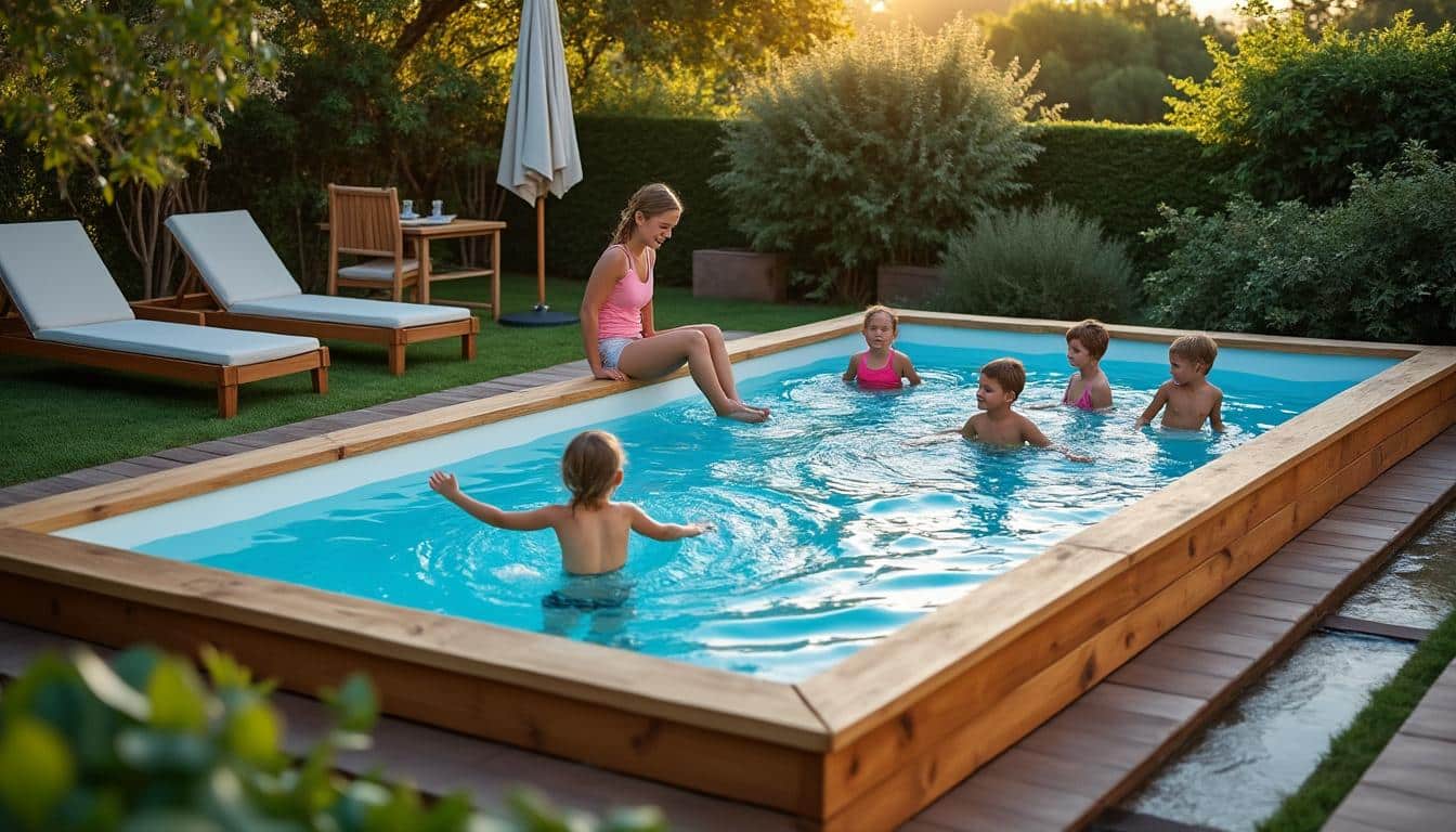 Illustration: Pourquoi choisir une piscine hors sol en bois à forme rectangulaire ?