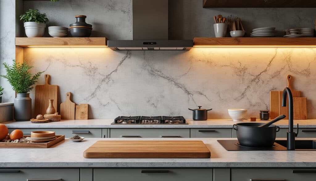 Applique murale pour le plan de travail cuisine : éclairage optimal et design